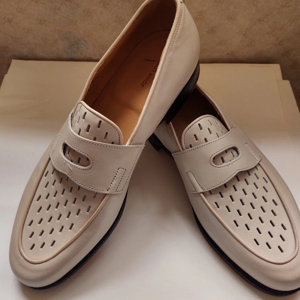 John Lobb $1890 Perforated Breathable Loafers Leather Sole Brand New 10.0 US